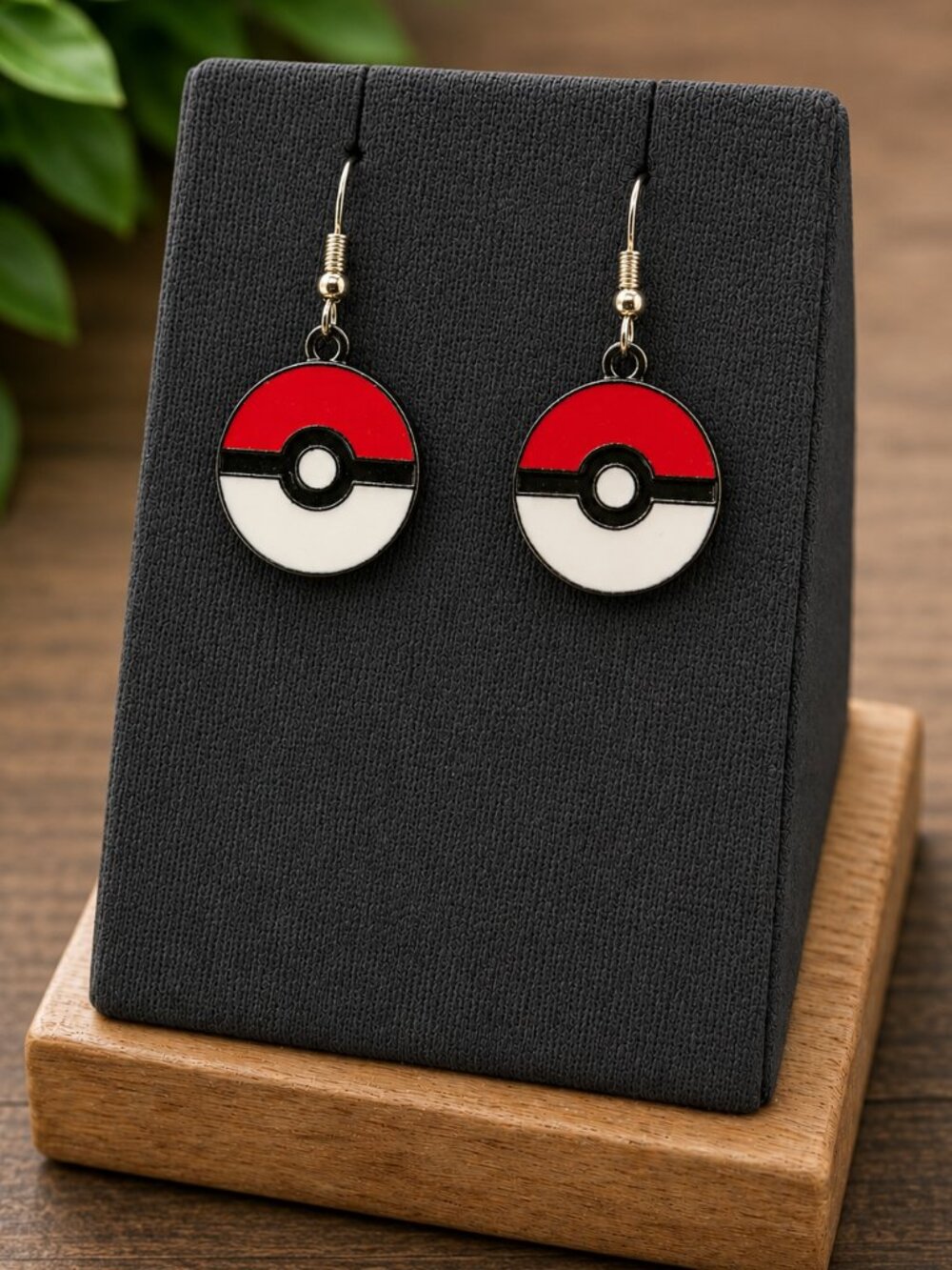 Red White Enamel Gaming Drop Earrings | Handmade